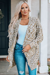 BEAUTIFUL I AM Open Front Dropped Shoulder Longline Cardigan