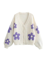 BEAUTIFUL I AM Floral Button Up V-Neck Cardigan