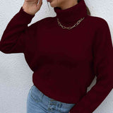 BEAUTIFUL I AM Turtleneck Dropped Shoulder Long Sleeve Sweater