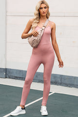 BEAUTIFUL I AM Double-Strap Scoop Neck Sports Active Wear Jumpsuit