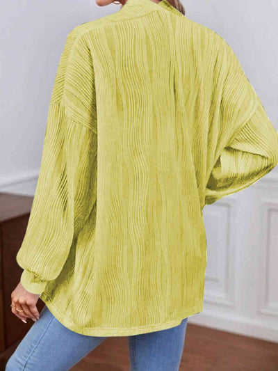 BEAUTIFUL I AM Open Front Lantern Sleeve Cardigan