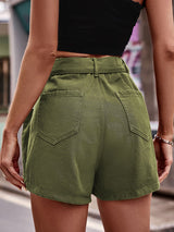 BEAUTIFUL I AM High Waist Denim Cargo Shorts