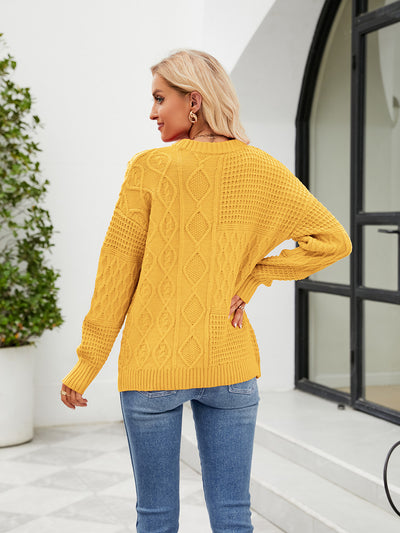 BEAUTIFUL I AM Round Neck Dropped Shoulder Sweater