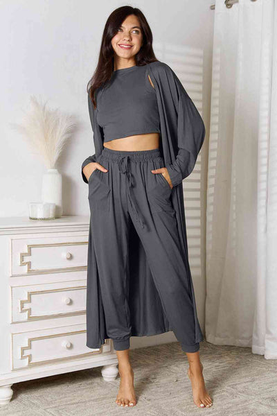 BEAUTIFUL I AM Tank, Pants, Cardigan Set