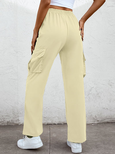 BEAUTIFUL I AM Elastic Waist Straight Leg Cargo Pants