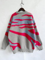 BEAUTIFUL I AM Color Block Round Neck Sweater