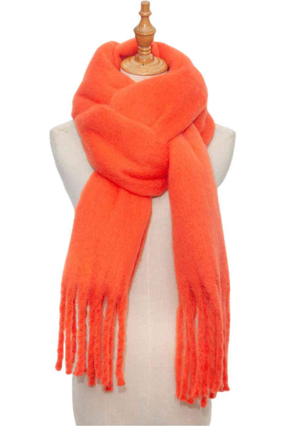 BEAUTIFUL I AM Fringe Detail Polyester Scarf