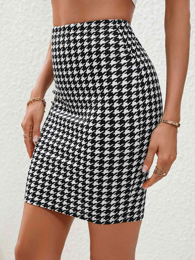 BEAUTIFUL I AM Houndstooth High Waist Mini Skirt Dress