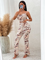 BEAUTIFUL I AM Printed Sleeveless Wide Leg Pants Jumpsuit