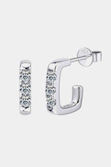 BEAUTIFUL I AM Moissanite Jewelry 925 Sterling Silver Geometrical Huggie Earrings