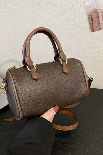 BEAUTIFUL I AM PU Leather Cylinder Hand Bag