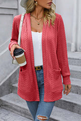 BEAUTIFUL I AM Cable-Knit Long Sleeve Cardigan with Pocket