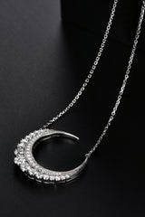 BEAUTIFUL I AM 1.8 Carat Moissanite Jewelry Crescent Moon Shape Pendant Necklace