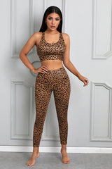 BEAUTIFUL I AM Active Wear Printed Sports Bra and Leggings Set