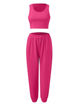 BEAUTIFUL I AM Wide Strap Top and Drawstring Joggers Set