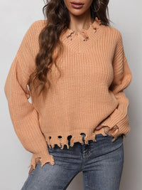 BEAUTIFUL I AM Waffle-Knit Dropped Shoulder Blouse Shirt