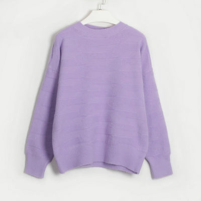 BEAUTIFUL I AM Round Neck Dropped Shoulder Sweater