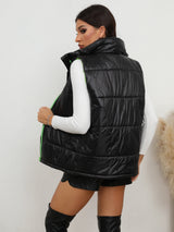 BEAUTIFUL I AM Zip-Up Collared Vest Jacket