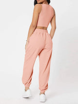 BEAUTIFUL I AM Wide Strap Top and Drawstring Joggers Set