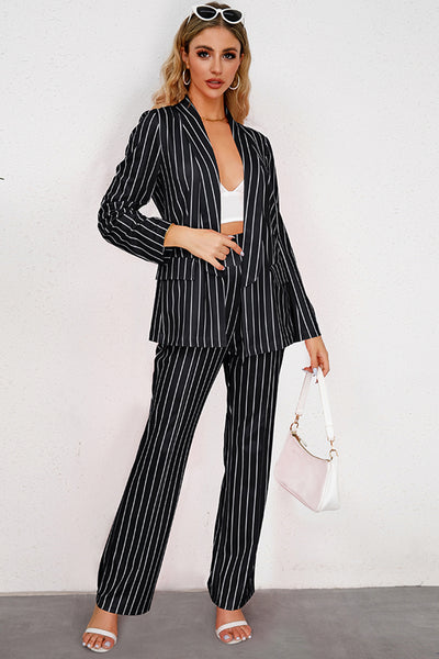 BEAUTIFUL I AM Striped Long Sleeve Top and Pants Set