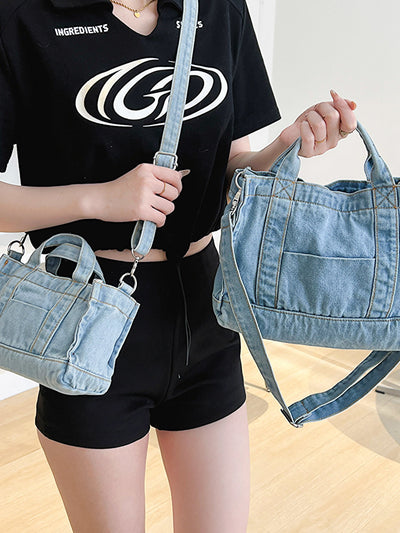 BEAUTIFUL I AM Denim Shoulder Bag