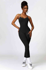 BEAUTIFUL I AM Open Back Spaghetti Strap Sports Jumpsuit Active Wear