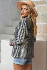 BEAUTIFUL I AM Houndstooth Double-Breasted Blazer Shirt