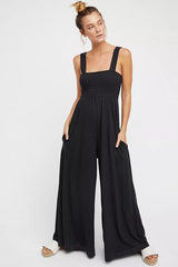 BEAUTIFUL I AM Smocked Wide Strap Pants Jumpsuit