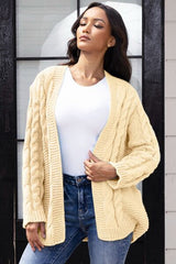 BEAUTIFUL I AM Open Front Cable-Knit Cardigan