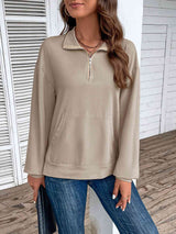 BEAUTIFUL I AM Half Zip Sweatshirt with Pocket