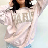 BEAUTIFUL I AM Letter Graphic Round Neck Drop Shoulder Sweatshirt