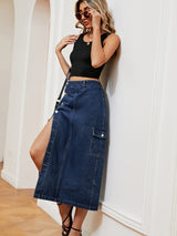 BEAUTIFUL I AM Button Down Denim Skirt