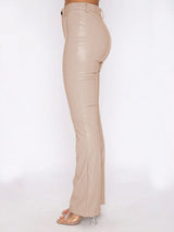 BEAUTIFUL I AM PU Leather High Waist Straight Pants