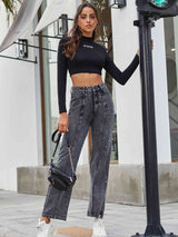 BEAUTIFUL I AM High Waist Straight Leg Jeans