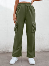 BEAUTIFUL I AM Elastic Waist Straight Leg Cargo Pants