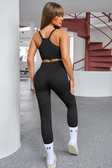 BEAUTIFUL I AM Tank Cropped Active Wear Top and Pants Set