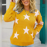 BEAUTIFUL I AM Star Pattern Round Neck Sweater