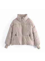 BEAUTIFUL I AM Zip Up Drawstring Winter Jacket Coat with Pockets