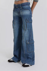 BEAUTIFUL I AM Button Fly Washed Jeans