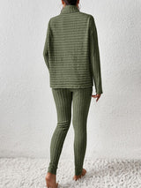 BEAUTIFUL I AM Ribbed Turtleneck Top and Pants Set