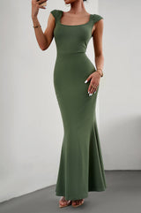 BEAUTIFUL I AM Cap Sleeve Scoop Neck Maxi Dress