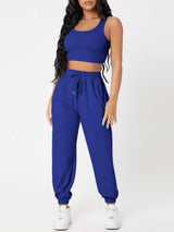 BEAUTIFUL I AM Wide Strap Top and Drawstring Joggers Set