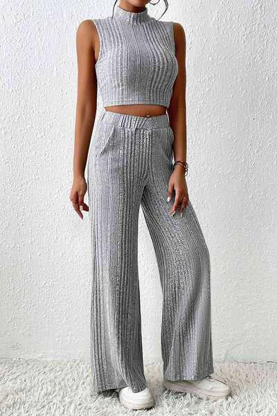 BEAUTIFUL I AM Mock Neck Tank and Pants Set