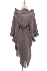 BEAUTIFUL I AM Fringe Hem Hooded Poncho