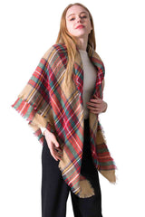 BEAUTIFUL I AM Plaid Imitation Cashmere Scarf