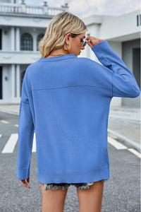 BEAUTIFUL I AM Round Neck Dropped Shoulder Sweater