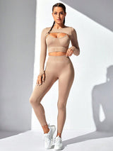 BEAUTIFUL I AM GYM WEAR Shrug, Cami, and Leggings Active Wear Set