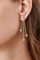 BEAUTIFUL I AM 1.2 Carat Moissanite Jewelry Layered Chain Earrings