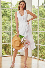 BEAUTIFUL I AM Ruffled Sleeveless Midi Dress