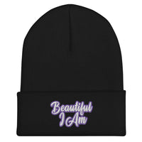 BEAUTIFUL I AM PURPLE Cuffed Beanie Hat